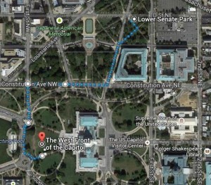 Lower Senate Park to Capitol - Earth
