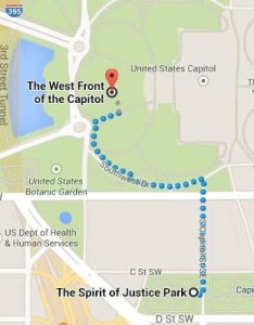 Spirit of Justice Park to Capitol - Map