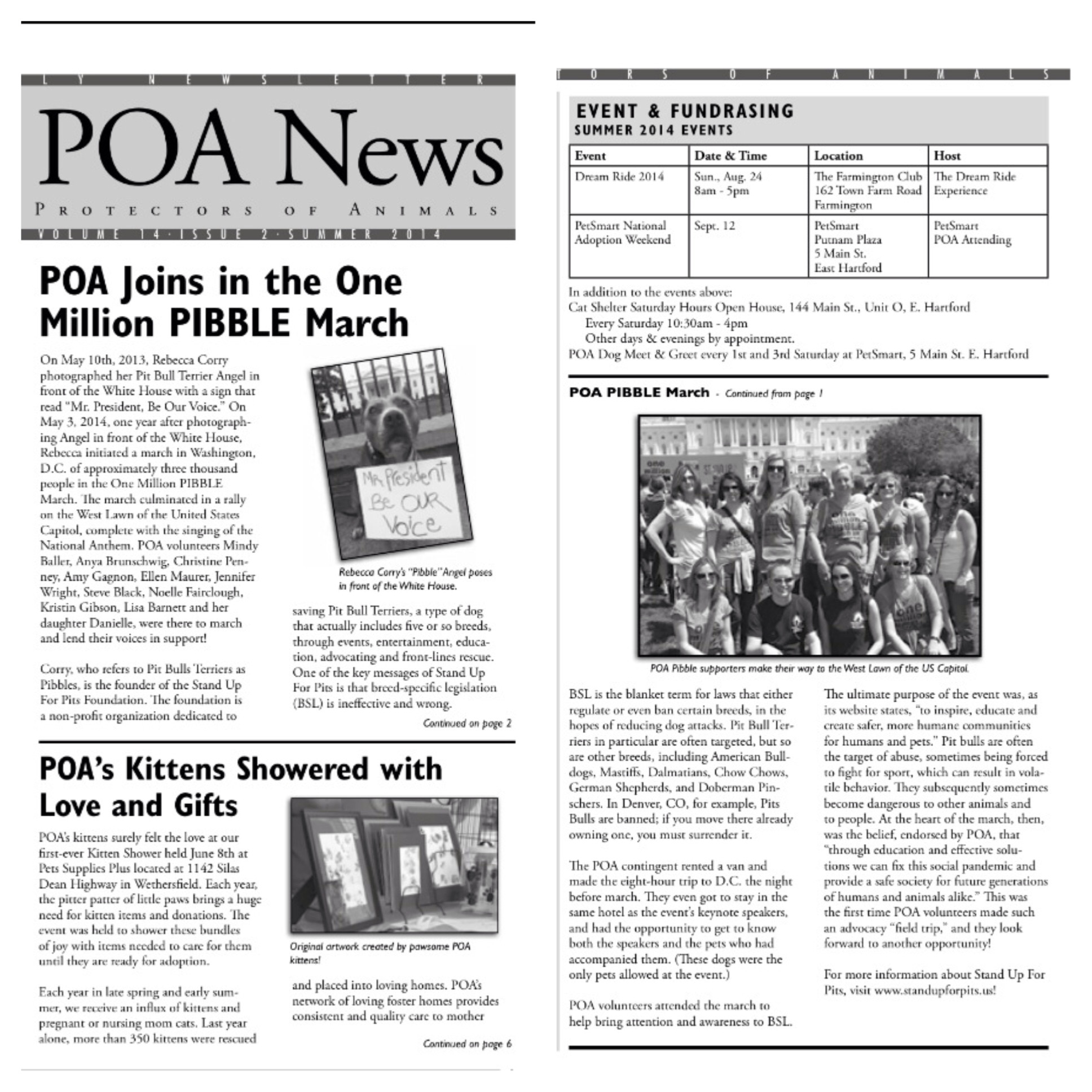 New press from POA about PIBBLE March!