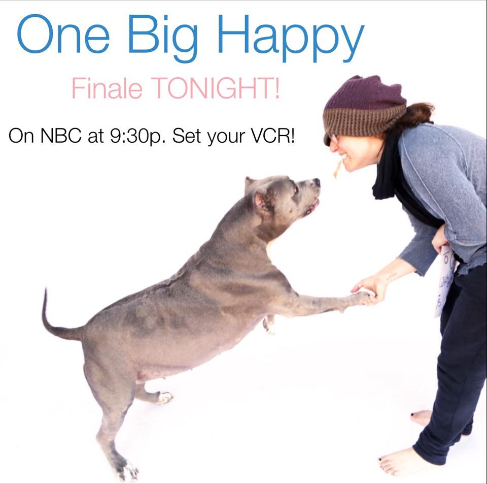 sufp founder, Rebecca Corry, stars in One Big Happy finale tonight!!!!