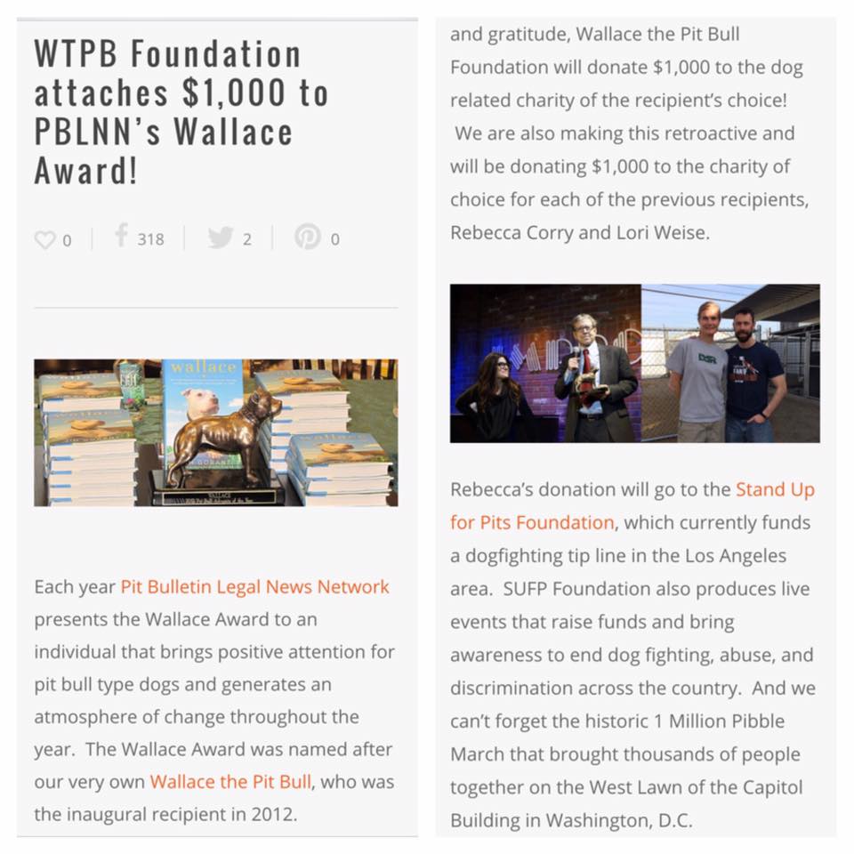 we thank the Wallace the pit bull foundation