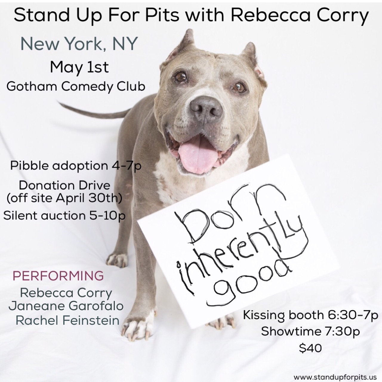 The HILARIOUS Rachel Feinstein will stand up for pits in NYC!