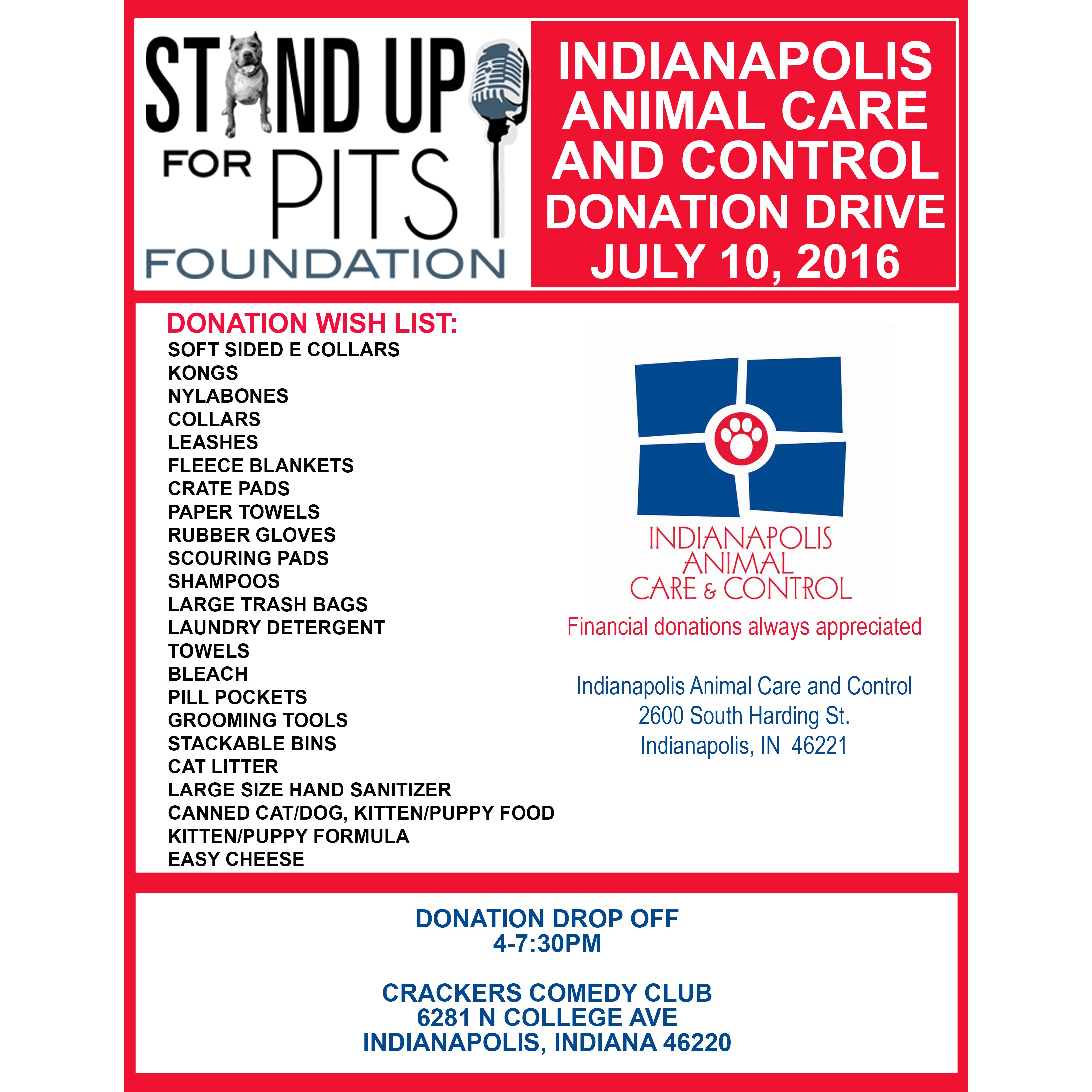 INDIANAPOLIS SUFP Donation Drive is JULY 10th!!!