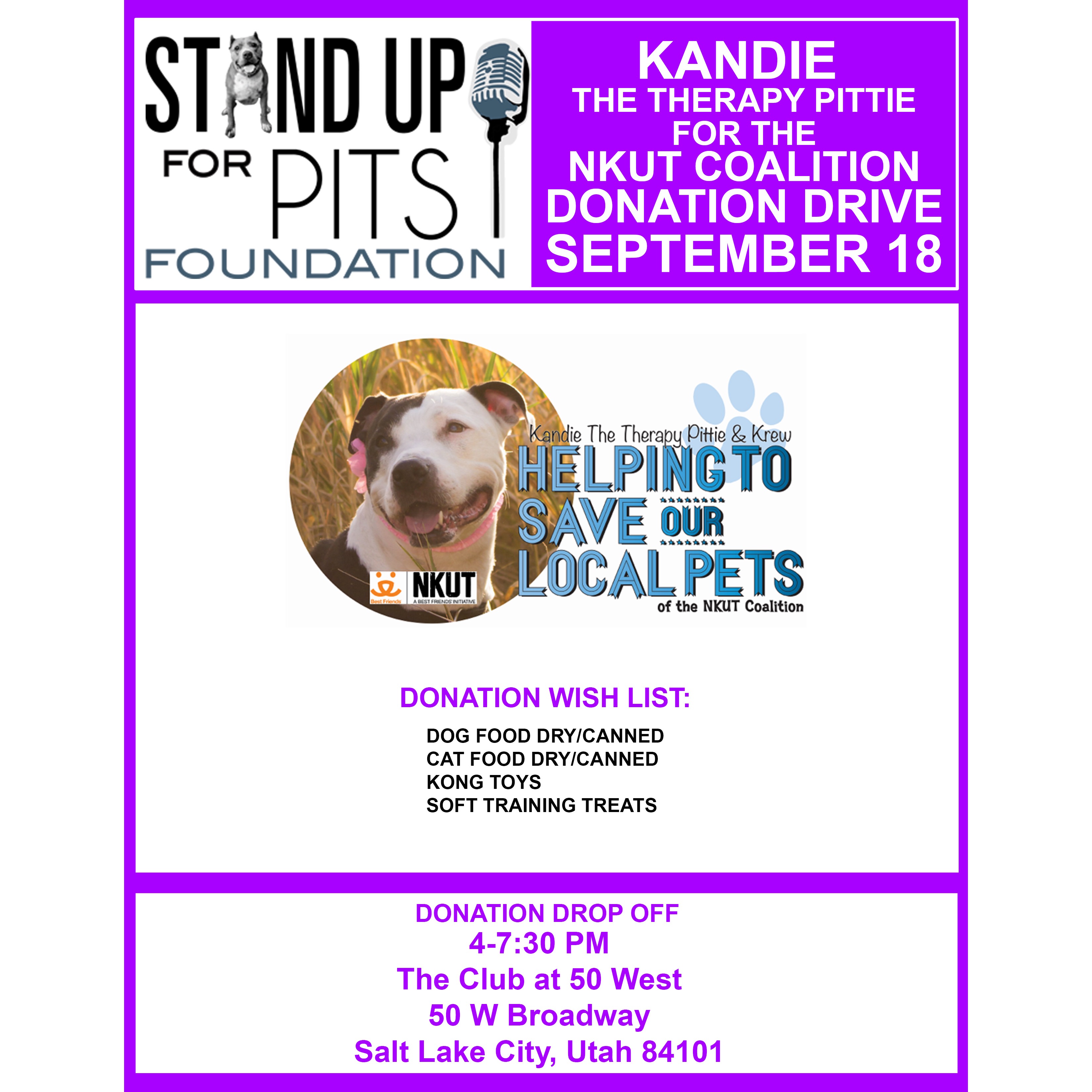 SALT LAKE CITY Stand Up For Pits DONATION DRIVE!!