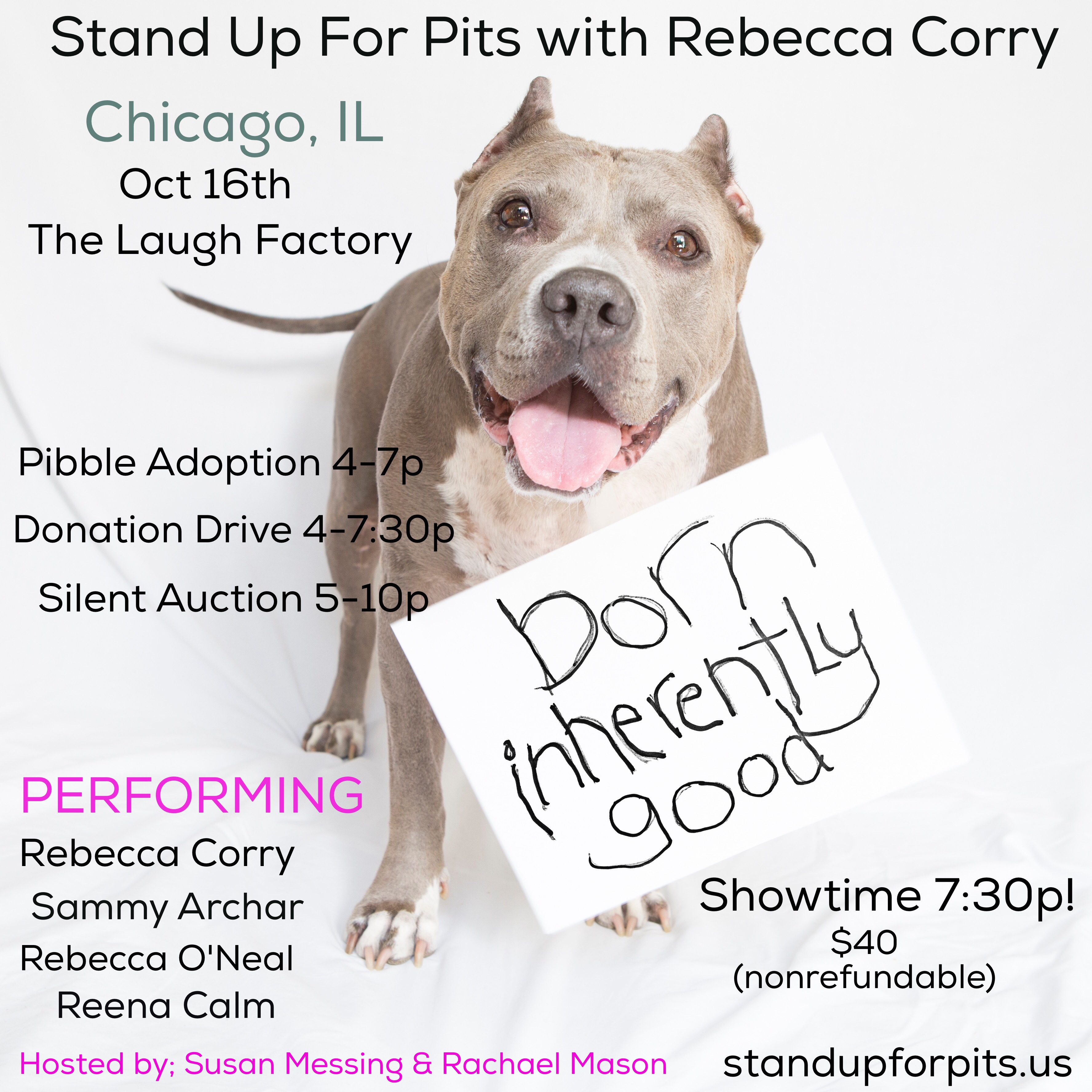 22 tickets left for Stand Up For Pits CHICAGO!!