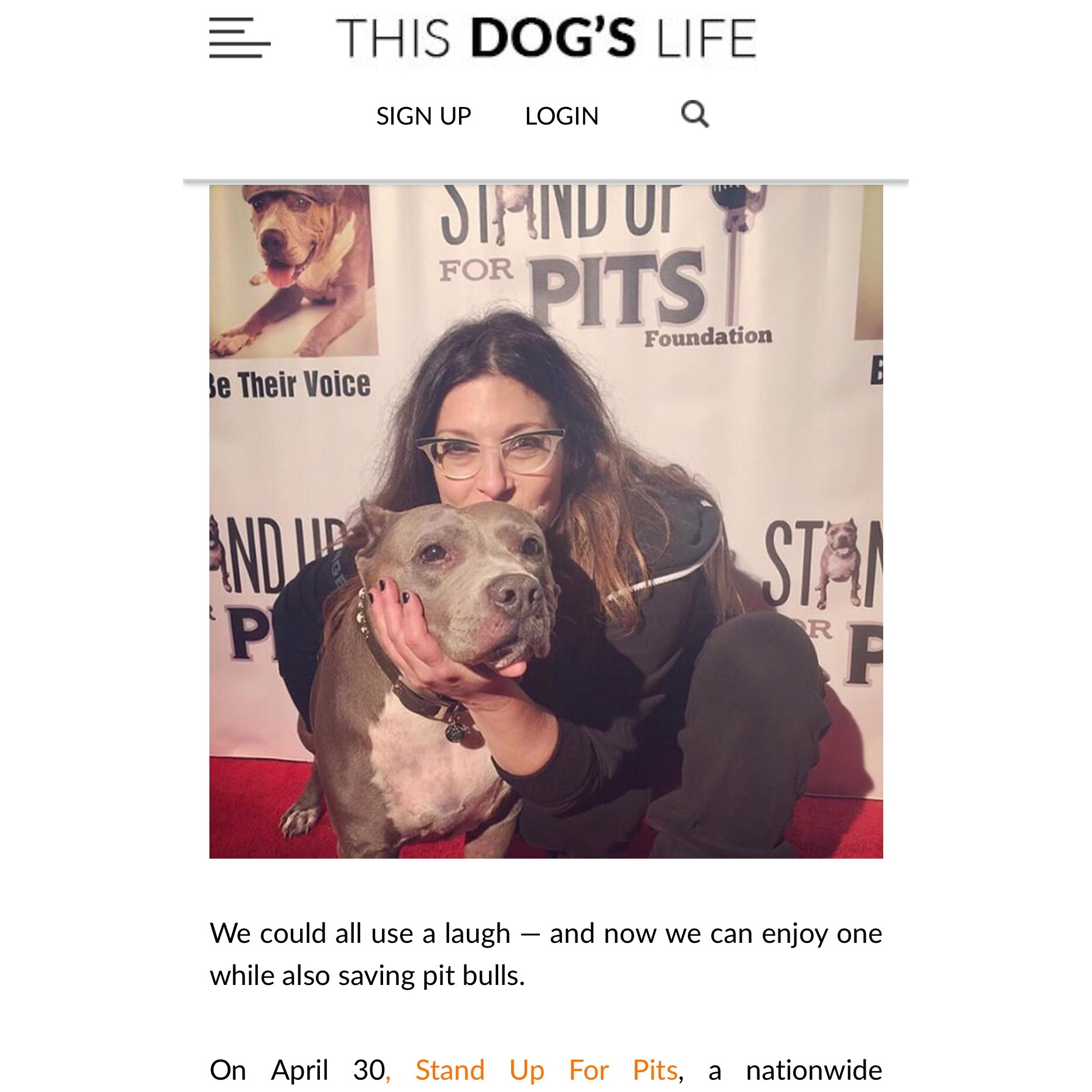 New piece in This Dog’s Life on NEW YORK Stand Up For Pits!