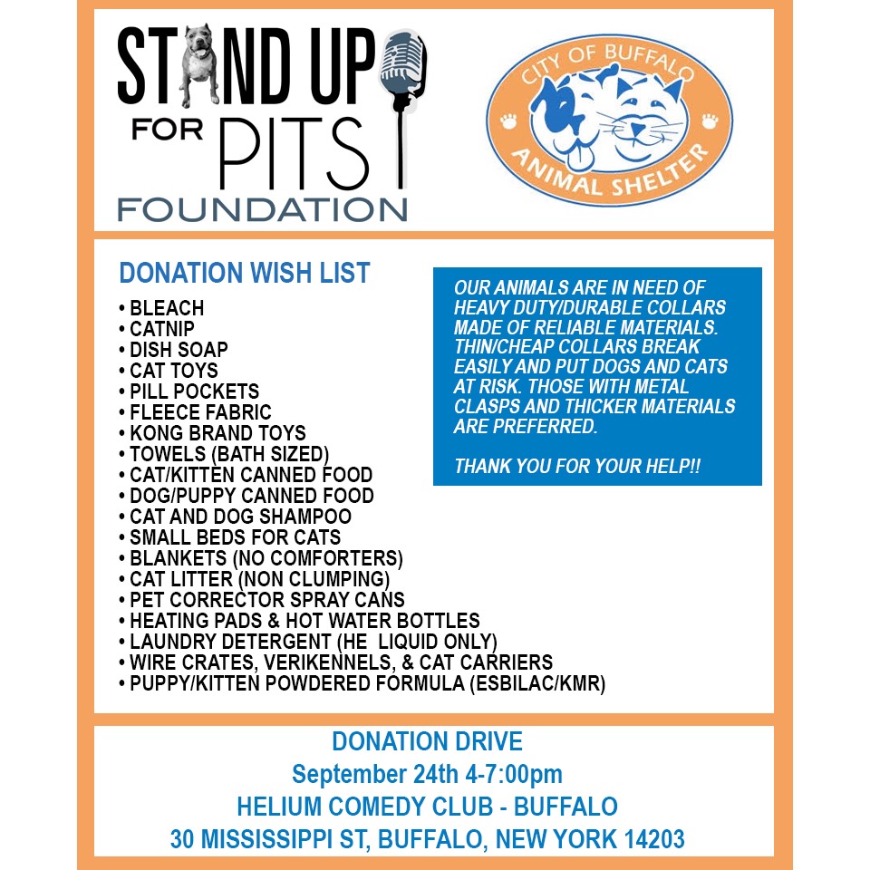 The SUFP Donation Drive is coming to BUFFALO!!!