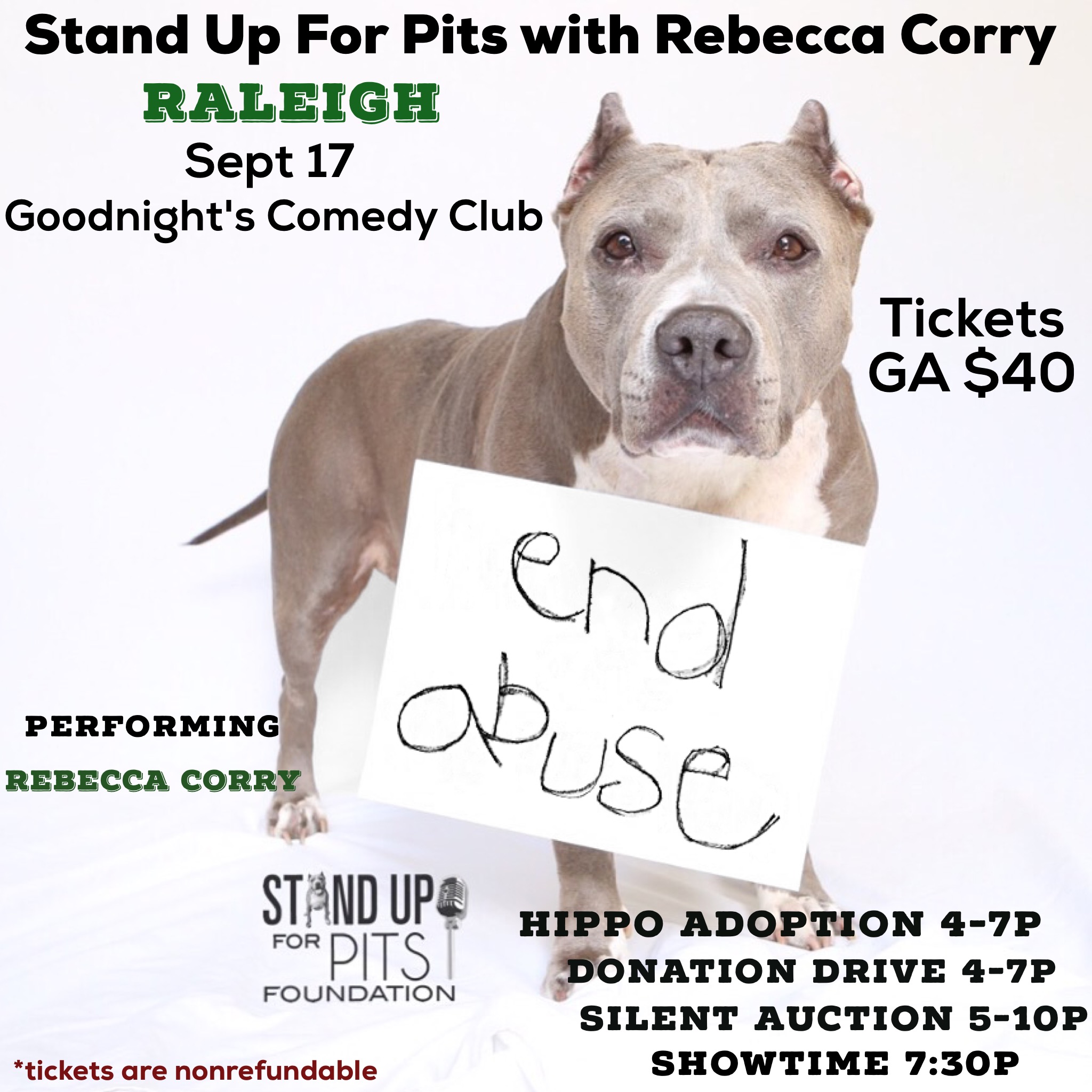 Stand Up For Pits RALEIGH tickets available NOW!!!