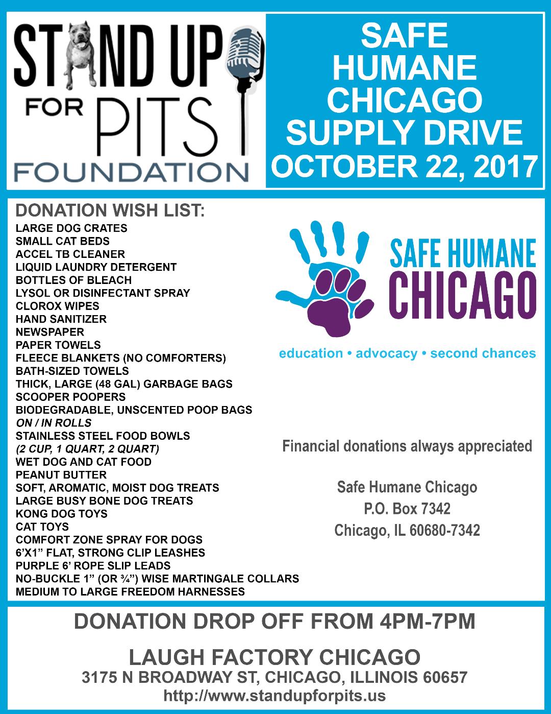 SUFP Donation Drive CHICAGO happens in 16 DAYS!!
