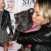 Puppy love! Kaley Cuoco appears smitten with a cute canine at the Stand Up For Pits event in Hollywood Read