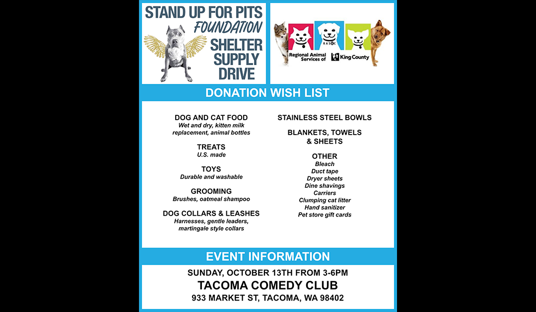 TOMORROW IS Stand Up For Pits Tacoma, WA!!!