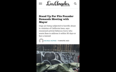 STAND UP FOR PITS FOUNDATION GIVES LOS ANGELESÂ MAYOR KARENÂ BASS 30 DAYS. ENOUGH IS ENOUGH.