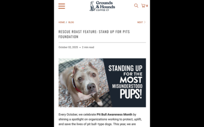 📢COFFEE DRINKERS📢 Grounds & Hounds chooses SUFP to benefit through the month of October!